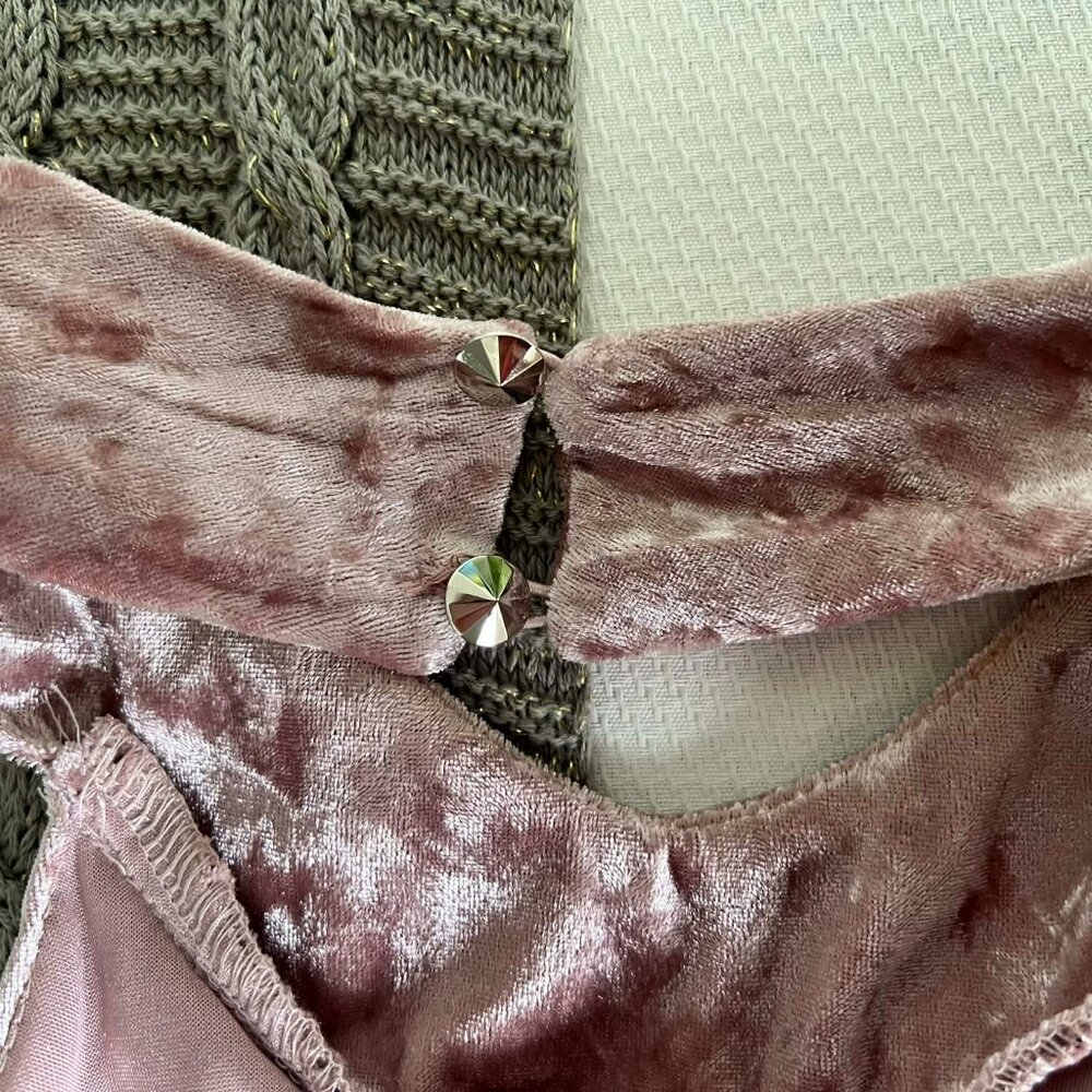 Venus Halter Cocktail Dress – Size Small, Antique Rose Velvet - Picture 6 of 8